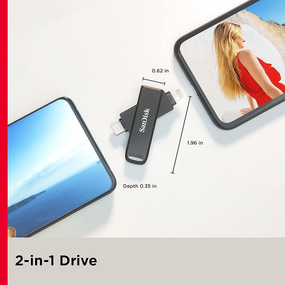 SanDisk iXpand Luxe 64GB USB Type C (3.0) Pen Drive (Dual-Purpose Swivel with Keyring Hole, Black) SanDisk iXpand Luxe 64GB USB Type C (3.0) Pen Drive (Dual-Purpose Swivel with Keyring Hole, Black)_11