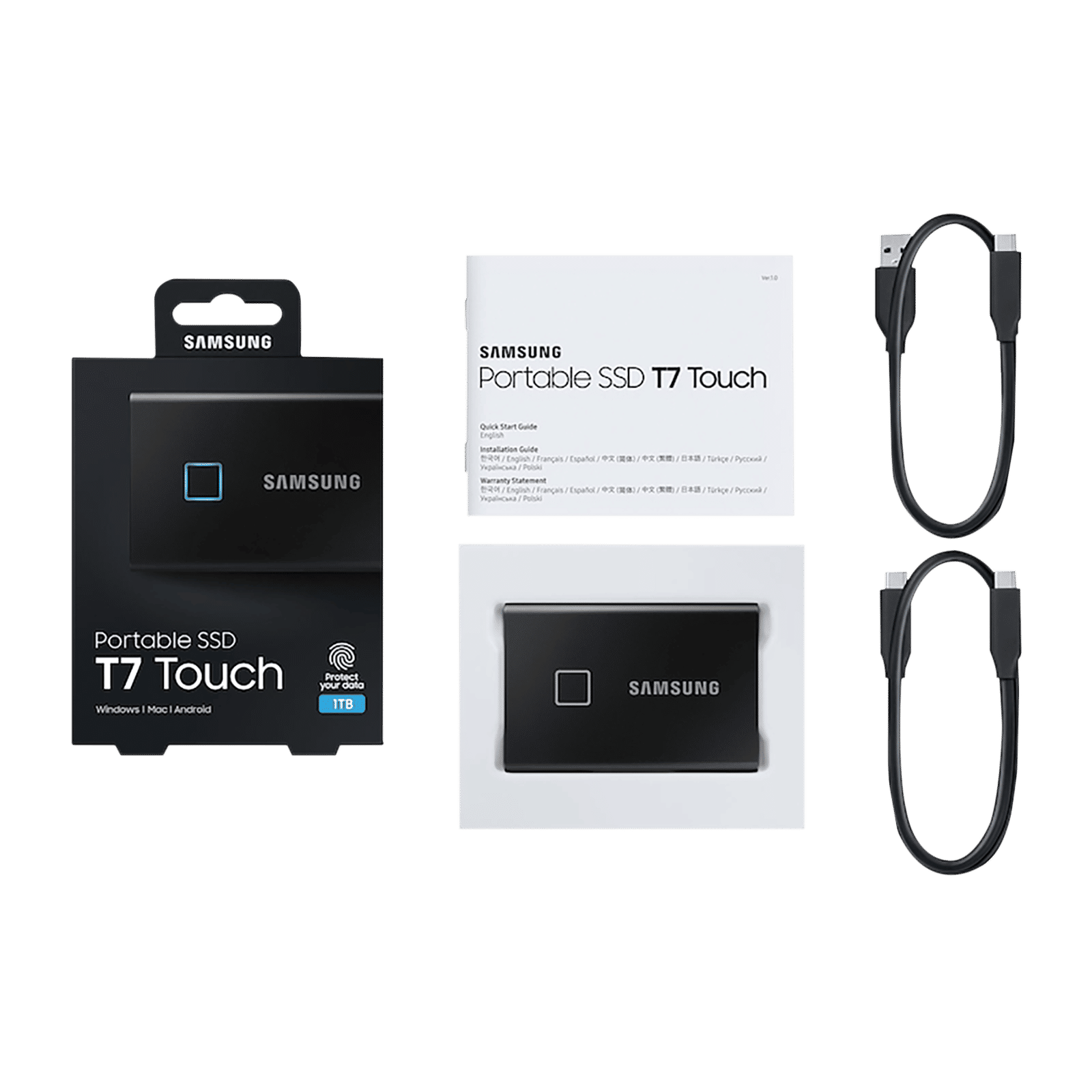 SAMSUNG T7 Touch 1 TB USB 3.2 Solid State Drive (Fingerprint Security, MU-PC1T0K/WW, Black) SAMSUNG T7 Touch 1 TB USB 3.2 Solid State Drive (Fingerprint Security, MU-PC1T0K/WW, Black)_7