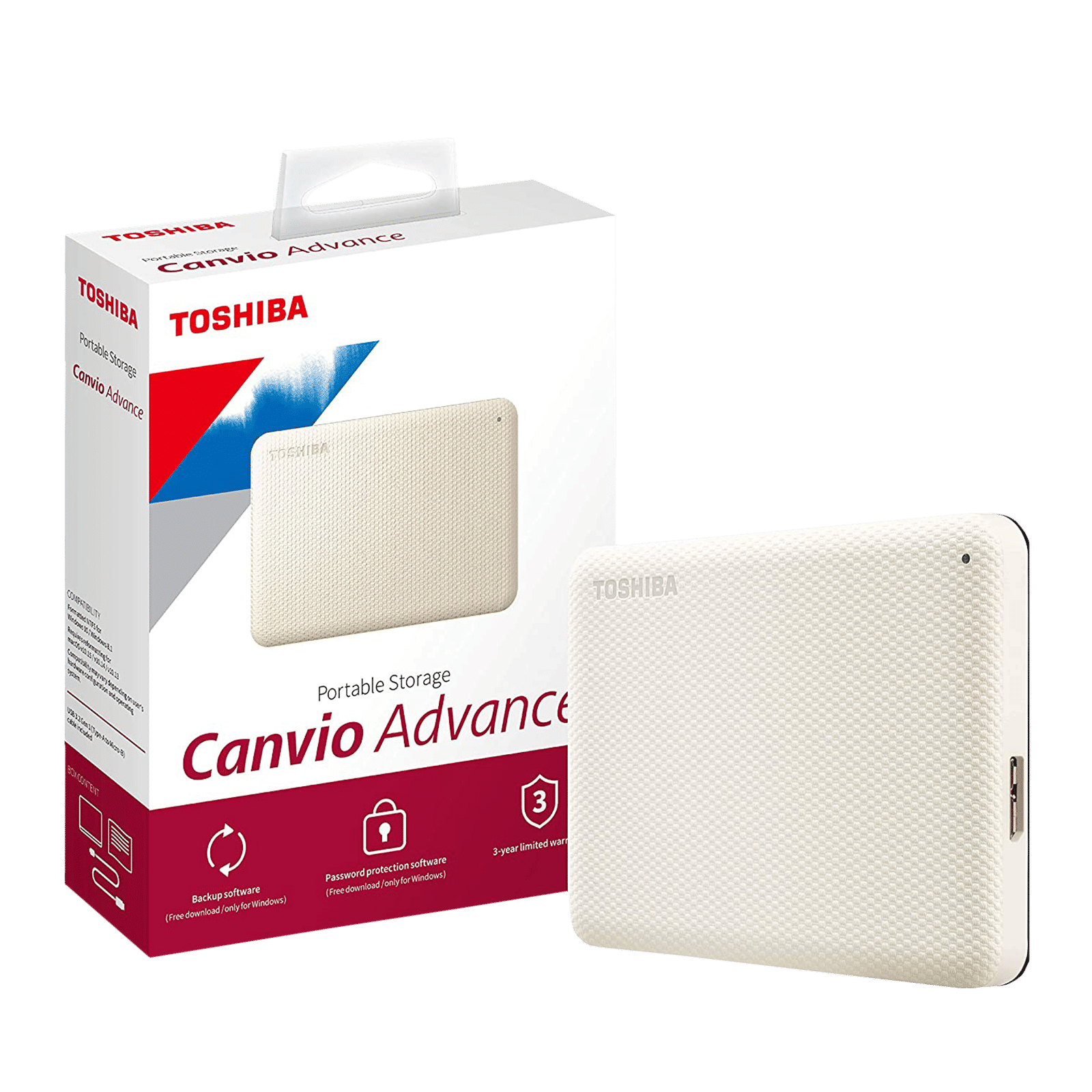 TOSHIBA Canvio Advance 1TB USB 3.0/USB 2.0 Hard Disk Drive (Auto-Backup Software, HDTCA10AW3AA, Light Beige)_4
