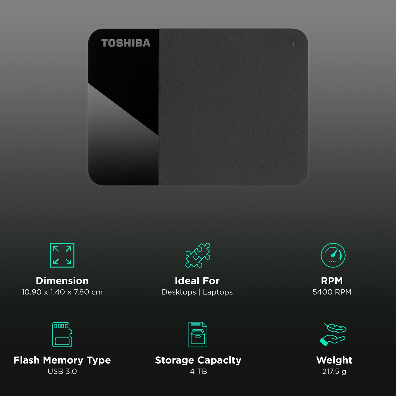TOSHIBA Canvio Ready 4TB USB 3.0 Hard Disk Drive (Simple Setup, HDTP340AK3CA, Black) TOSHIBA Canvio Ready 4TB USB 3.0 Hard Disk Drive (Simple Setup, HDTP340AK3CA, Black)_3