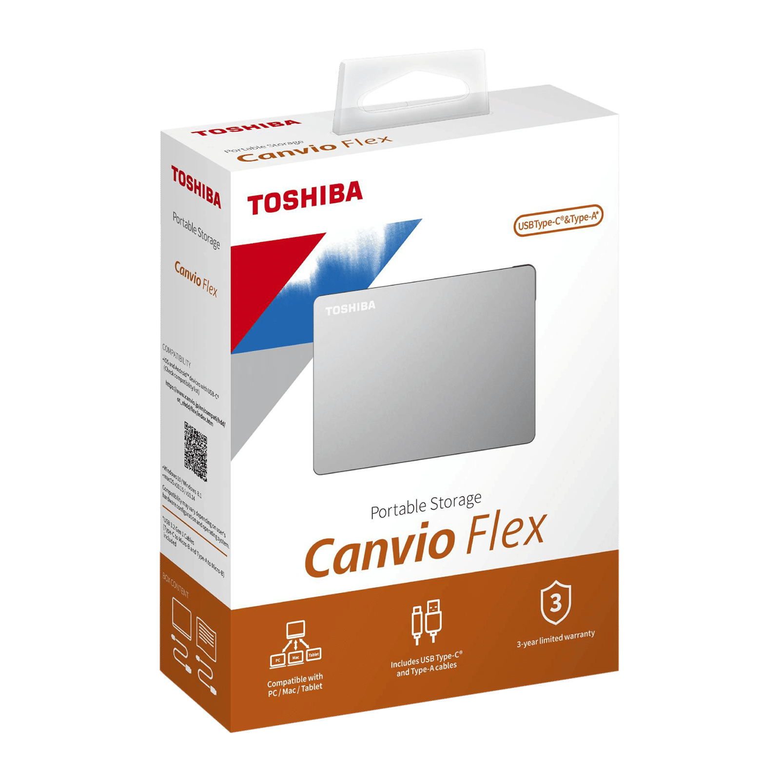 TOSHIBA Canvio Flex 1TB USB-C (3.0) Portable Hard Disk Drive (Cross-Device Compatibility, Silver)_8