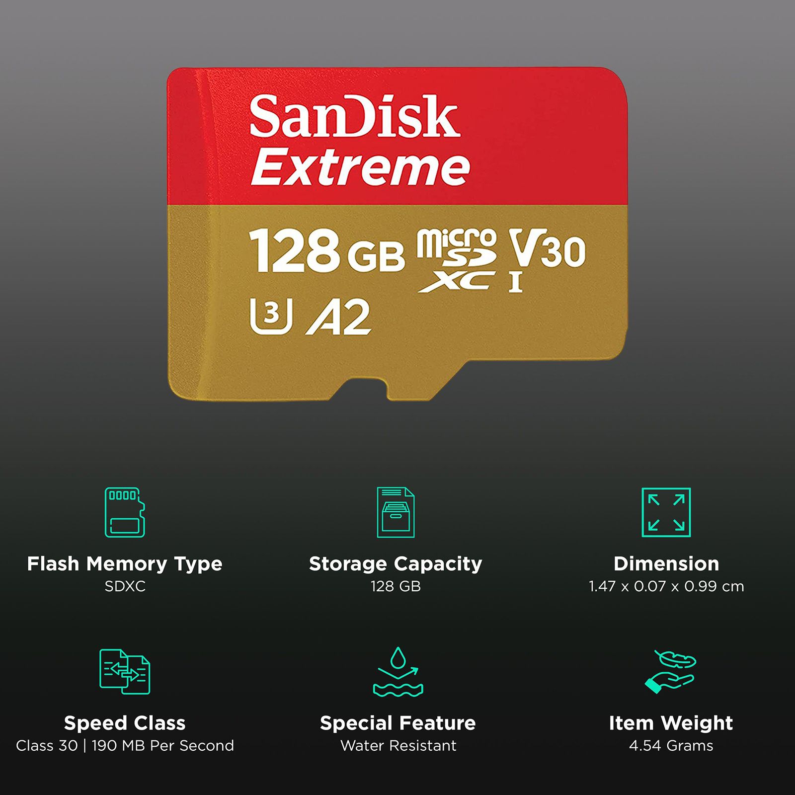SanDisk Extreme MicroSDXC 128GB Class 10, Class 30, Class 3 190MB/s Memory Card_3