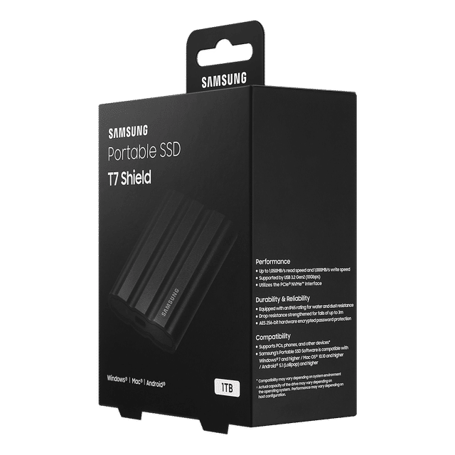 Buy SAMSUNG T7 1TB USB Type-C (3.2) Portable Solid State Drive (IP65 ...