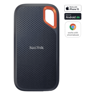 SanDisk Extreme 1TB USB Type-C (3.2) Portable
                      Solid State Drive (Drop Protection, Black)
