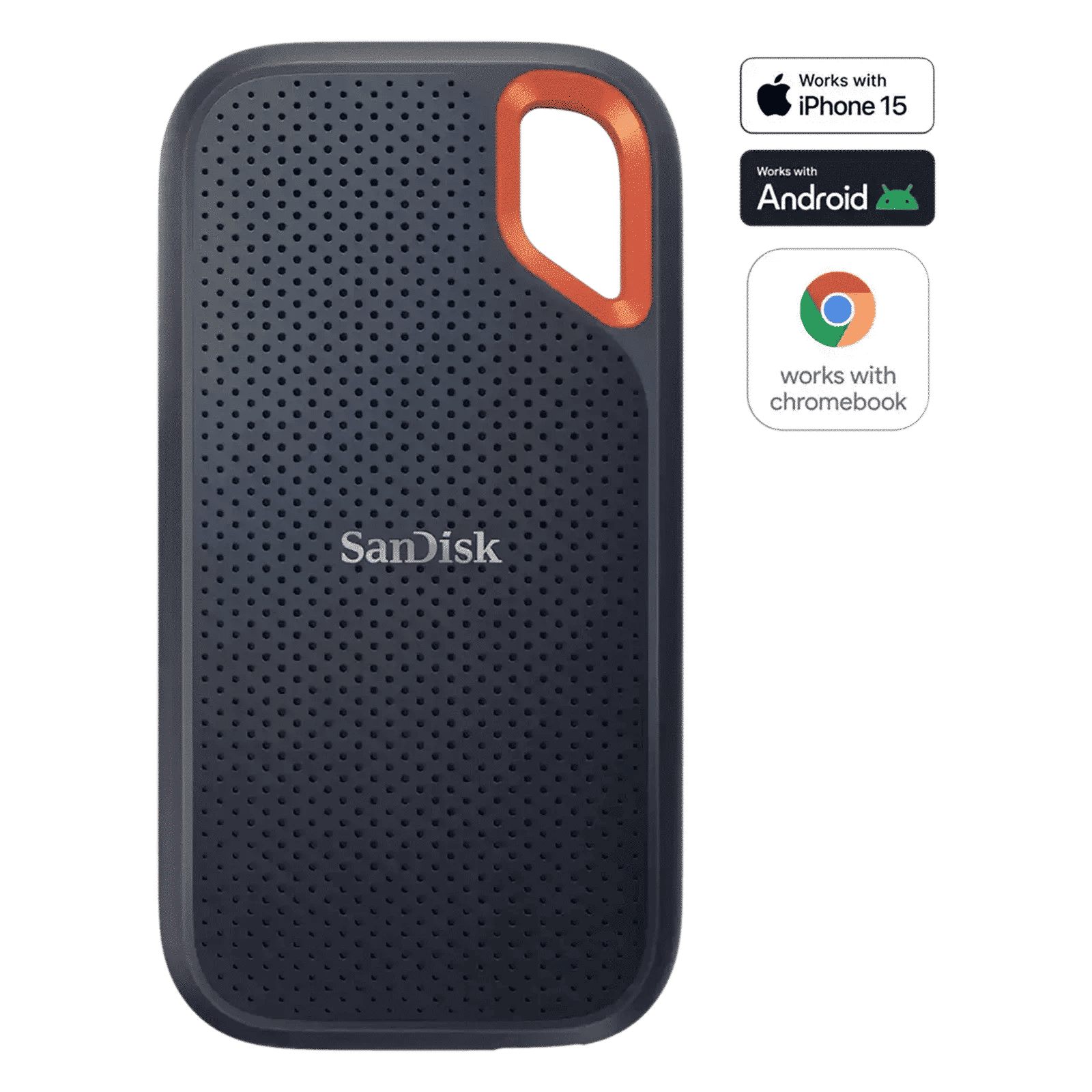 SanDisk Extreme 1TB USB Type-C (3.2) Portable Solid State Drive (Drop Protection, Black) SanDisk Extreme 1TB USB Type-C (3.2) Portable Solid State Drive (Drop Protection, Black)_1