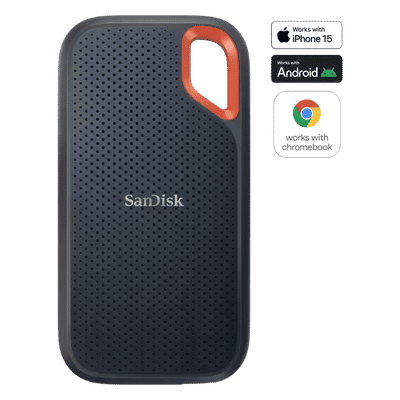 SanDisk Extreme 2TB USB Type-C (3.2) Portable
                      Solid State Drive (IP65 Water and Dust Resistance,
                      Black)