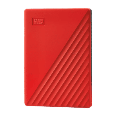 Western Digital My Passport 2TB USB (3.2) Portable Hard Disk Drive (Automatic Backup, Red)