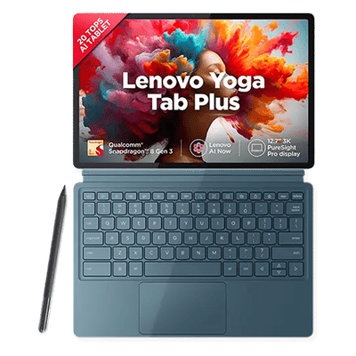 Lenovo Yoga Tab Plus Wi-Fi Android Tablet with Tab Pen Pro and Keyboard (12.7 Inch, 16GB RAM, 512GB ROM, Tidal Teal)