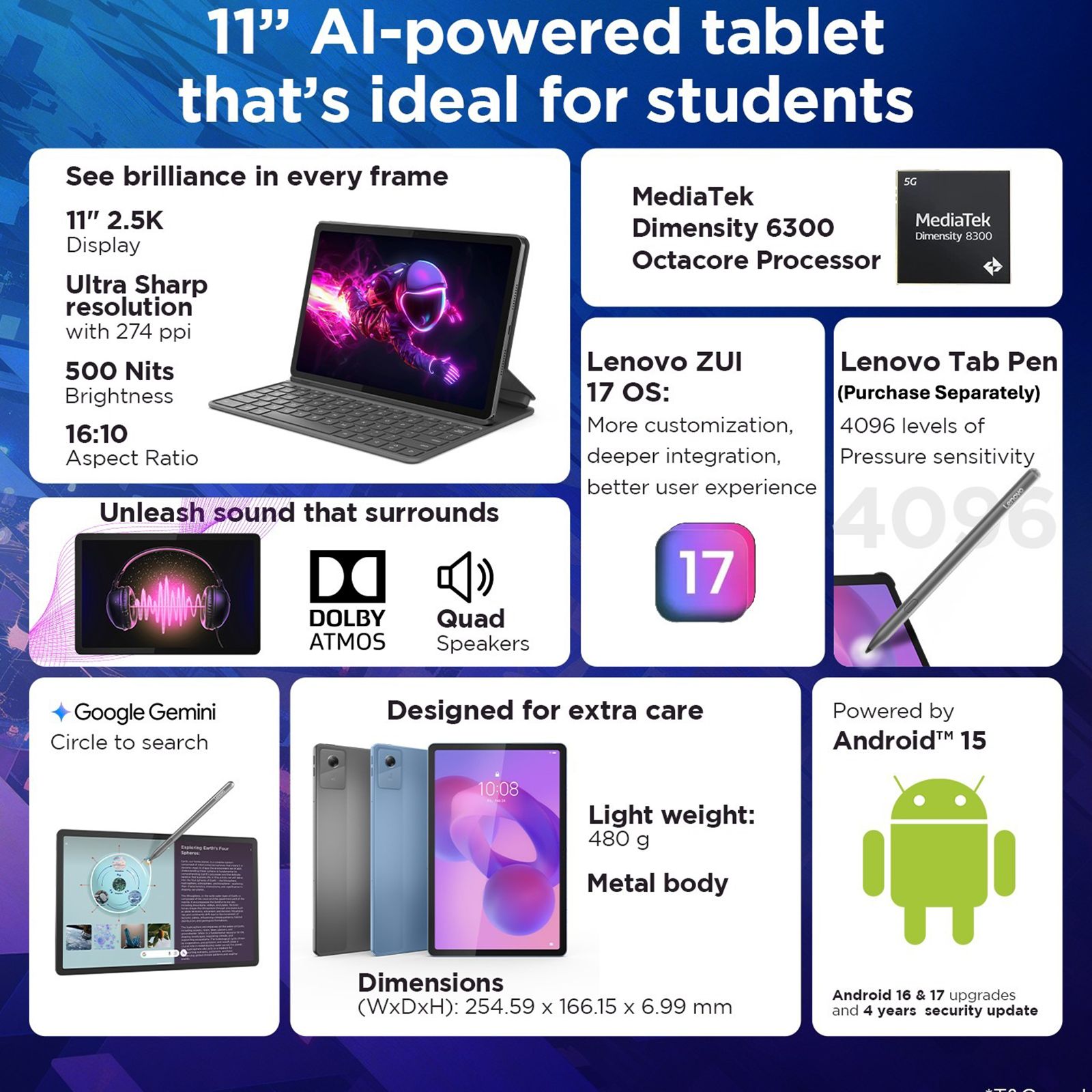 Lenovo Idea Tab Wi-Fi+5G Android Tablet (11 Inch, 8GB RAM, 256GB ROM, Luna Grey)_10