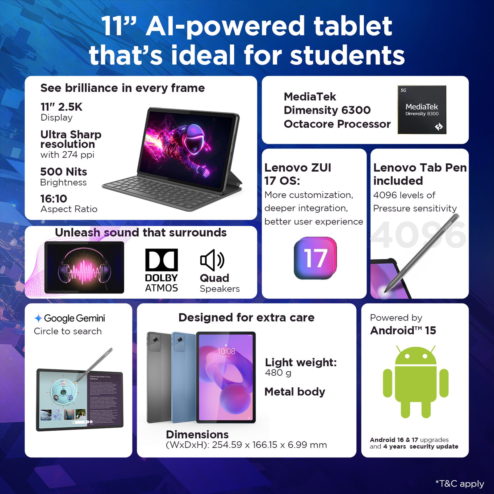 Lenovo Idea Tab Wi-Fi+5G Android Tablet with Lenovo Tab Pen (11 Inch, 8GB RAM, 256GB ROM, Luna Grey) Lenovo Idea Tab Wi-Fi+5G Android Tablet with Lenovo Tab Pen (11 Inch, 8GB RAM, 256GB ROM, Luna Grey)_11
