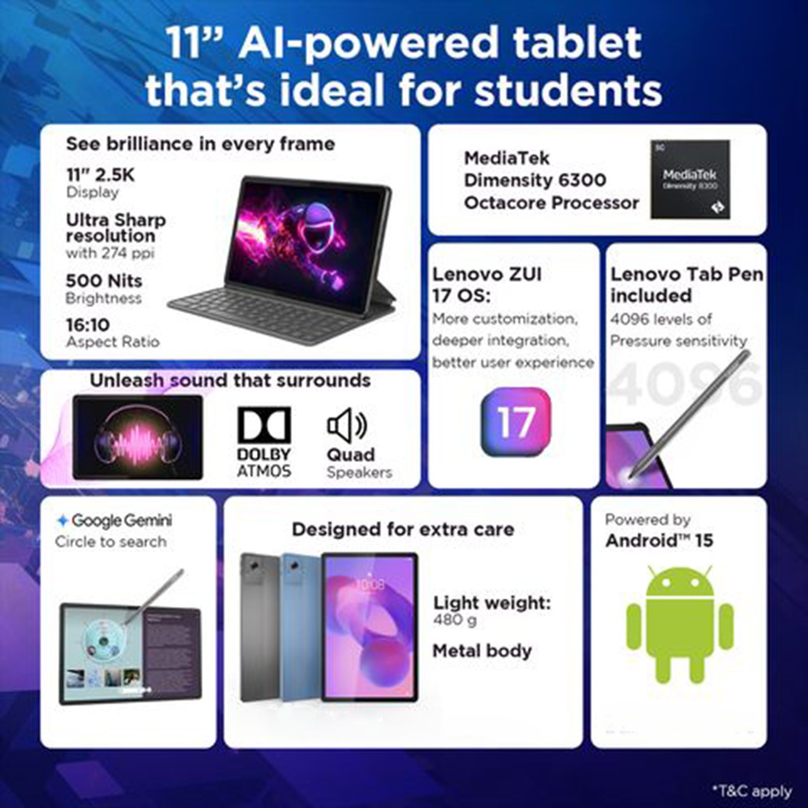 Lenovo Idea Tab Wi-Fi Android Tablet with Lenovo Tab Pen (11 Inch, 8GB RAM, 256GB ROM, Luna Grey)_2