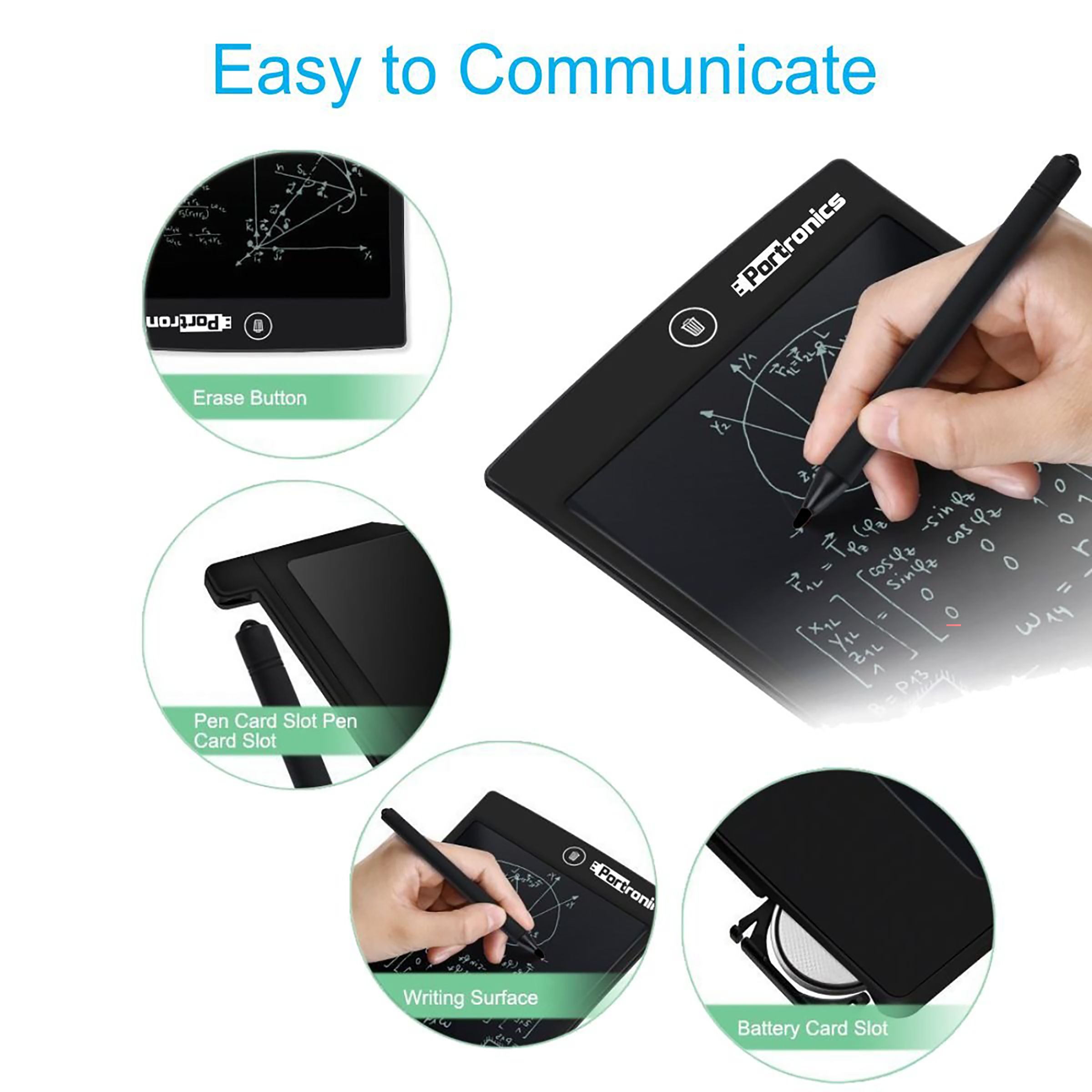 PORTRONICS RuffPad eWriter Tablet (8.5 Inch, Black) PORTRONICS RuffPad eWriter Tablet (8.5 Inch, Black)_15