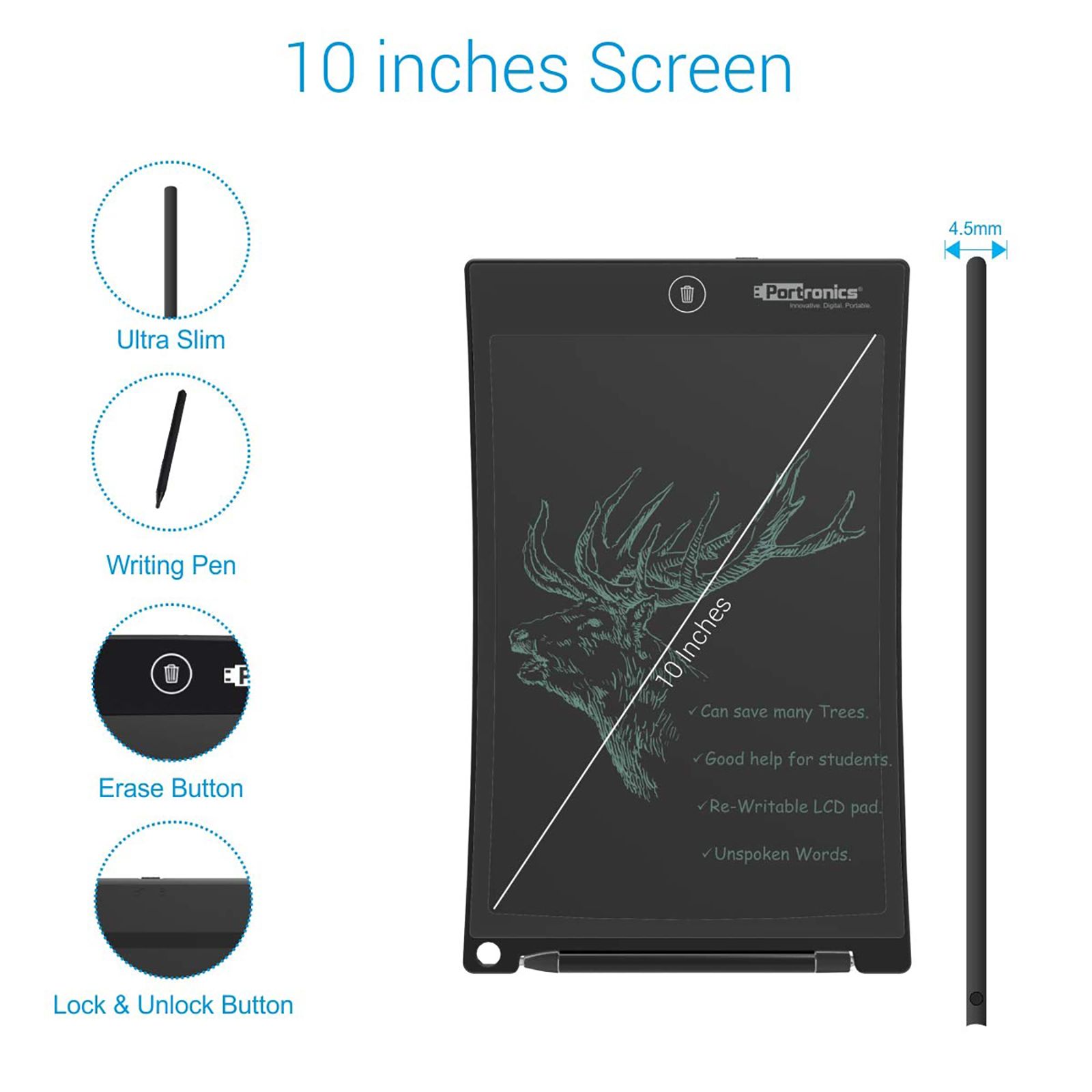 PORTRONICS Ruffpad 10 Plus (10 Inch, Black)_2