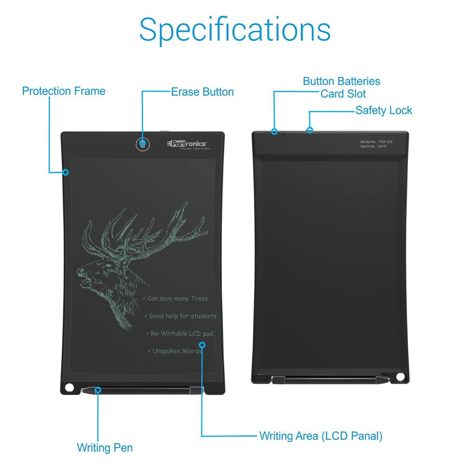 PORTRONICS Ruffpad 10 Plus (10 Inch, Black)_4