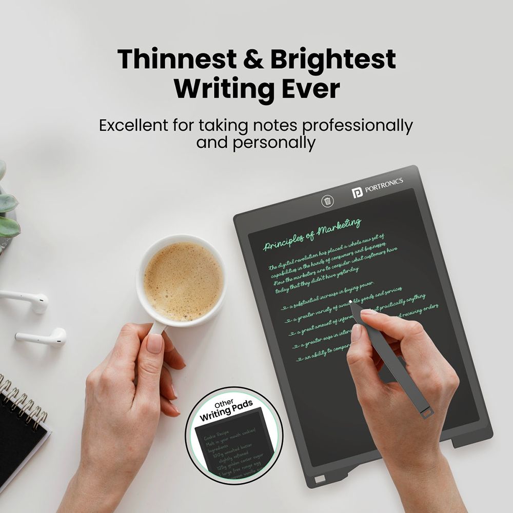 PORTRONICS 12D Ruffpad eWriter Tablet (12 Inch, Black) PORTRONICS 12D Ruffpad eWriter Tablet (12 Inch, Black)_16