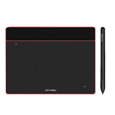 XP pen Deco Fun Small 18.94cm (7.46 Inches) e-Writer Digital Pad (60 Degree Tilt Function, Carmine Red)