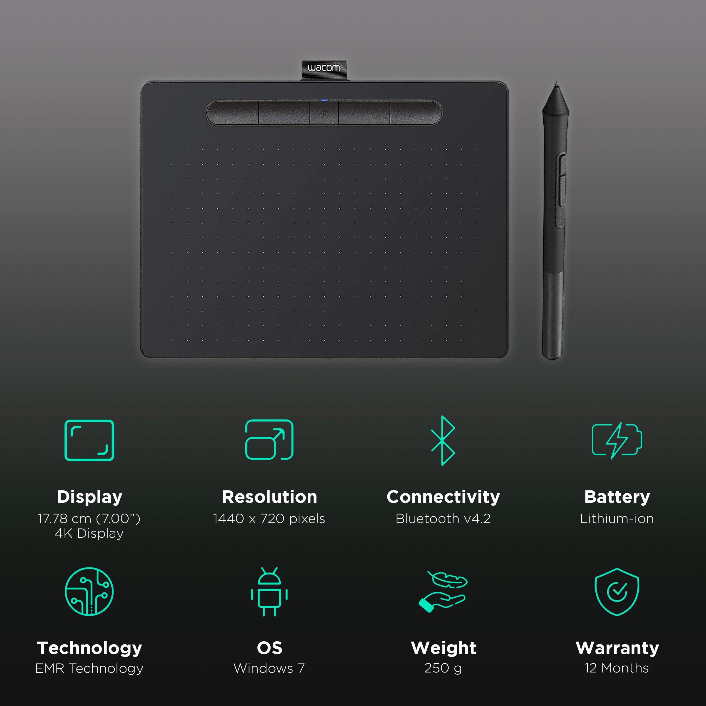 Wacom Intuos Small Graphics Tablet (7 Inch, Black) Wacom Intuos Small Graphics Tablet (7 Inch, Black)_3