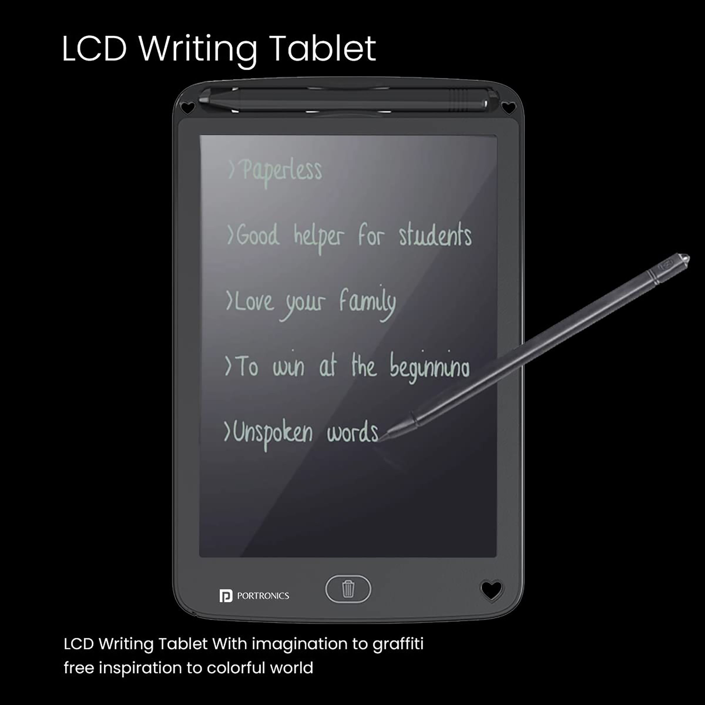 PORTRONICS Ruffpad 12 E eWriter Tablet (12 Inch, Black) PORTRONICS Ruffpad 12 E eWriter Tablet (12 Inch, Black)_5