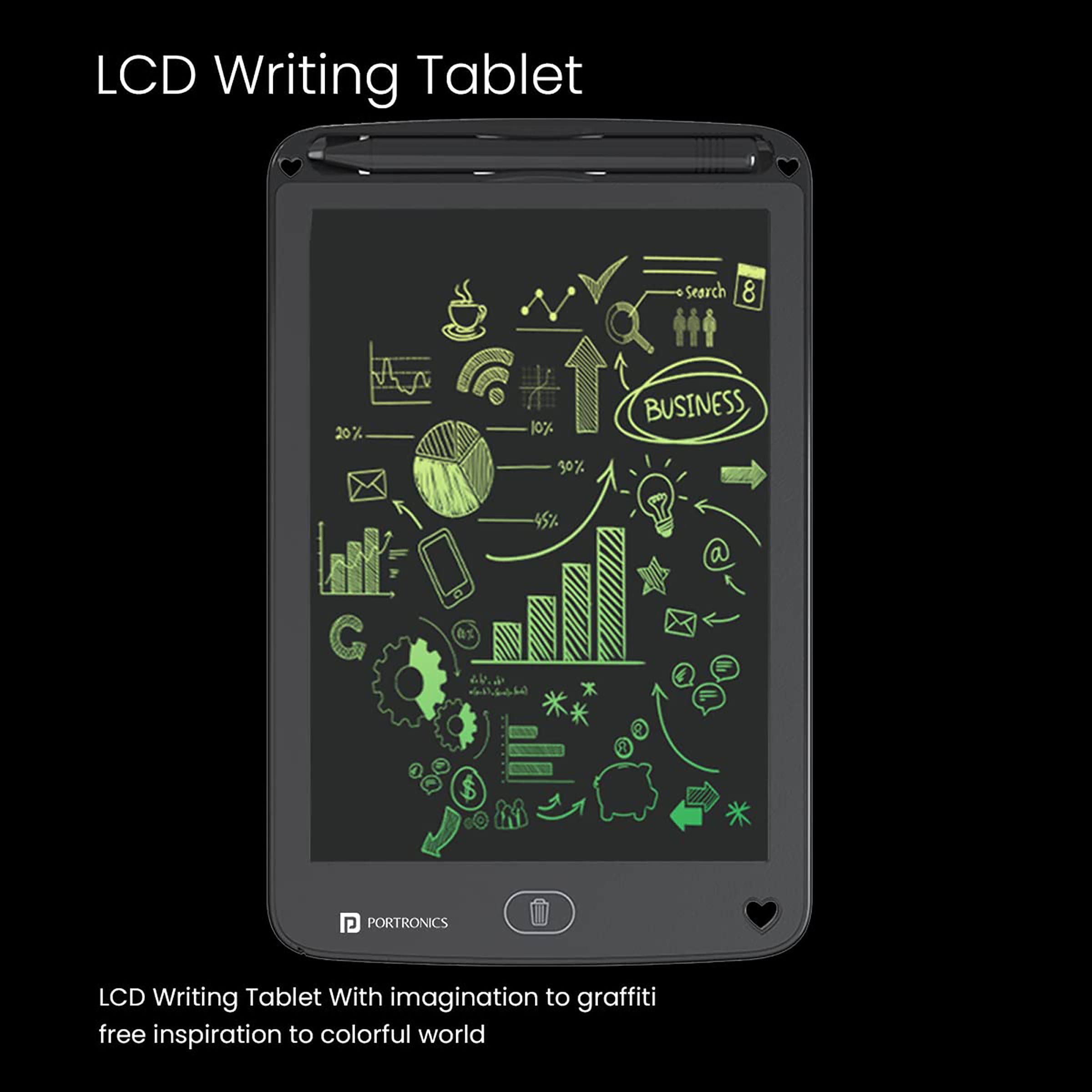 PORTRONICS Ruffpad 12M eWriter Tablet (12 Inch, Black)_9