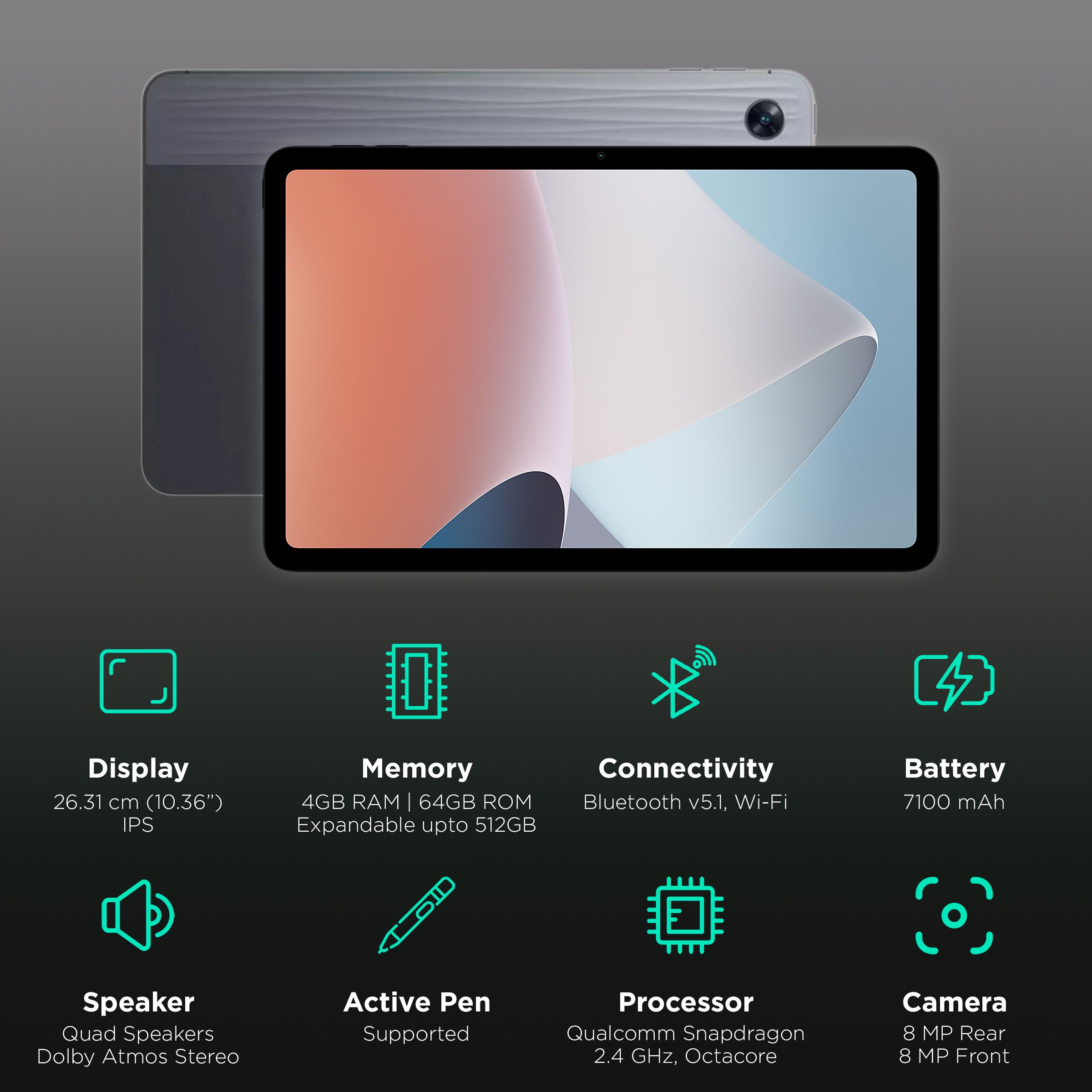 oppo Pad Air Wi-Fi Android Tablet (10.36 Inch, 4GB RAM, 64GB ROM, Grey) oppo Pad Air Wi-Fi Android Tablet (10.36 Inch, 4GB RAM, 64GB ROM, Grey)_3