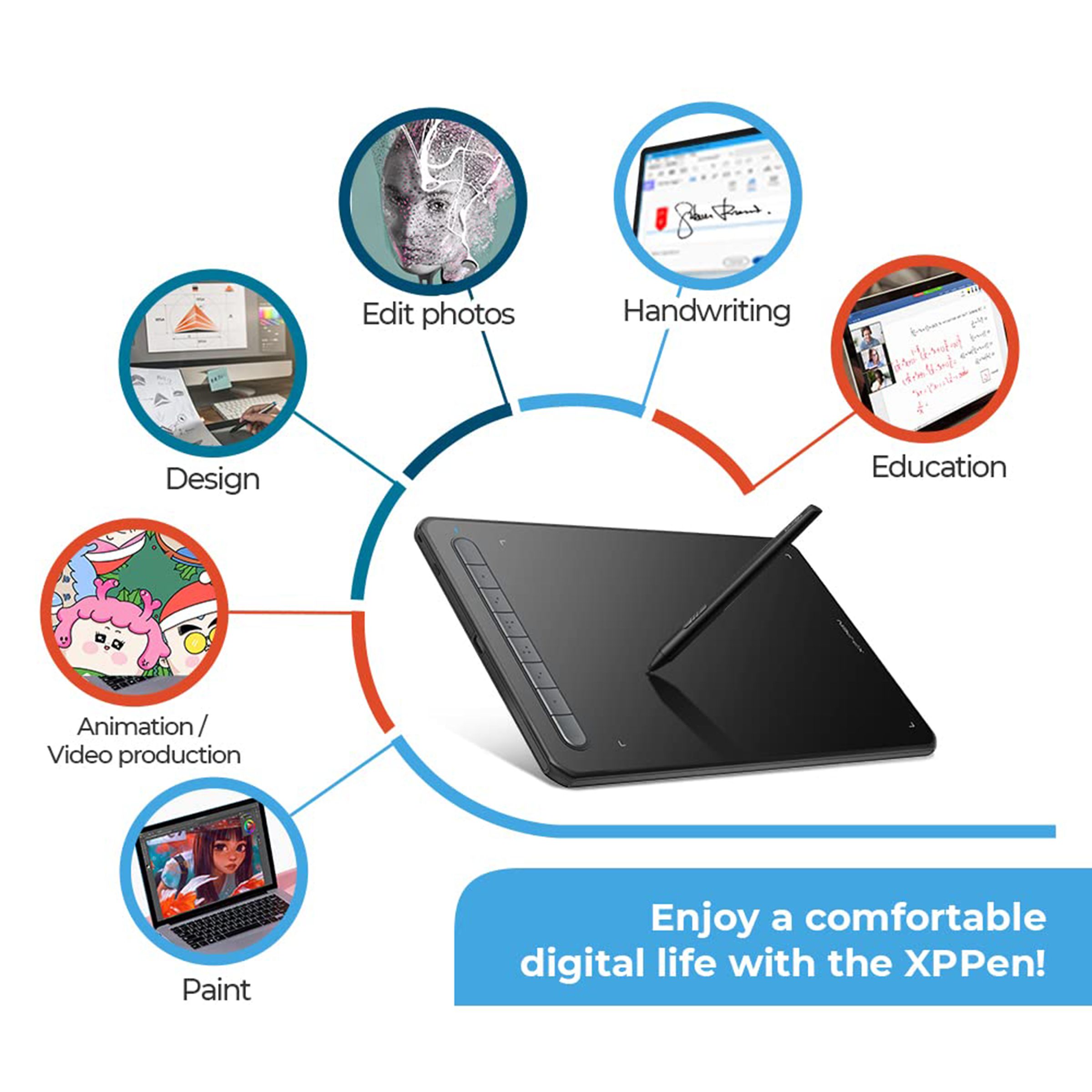 XP pen Deco MW Graphics Tablet (9.43 Inch, Black)_9