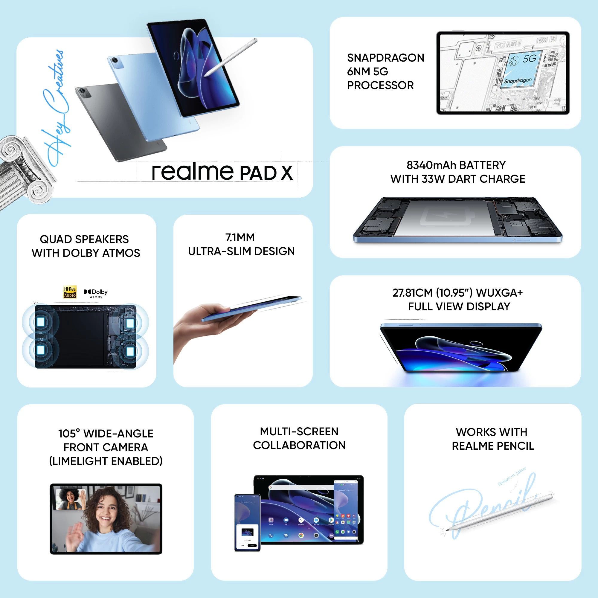 realme PAD X Wi-Fi+5G Android Tablet (10.95 Inch, 6GB RAM, 128GB ROM, Glowing Grey) realme PAD X Wi-Fi+5G Android Tablet (10.95 Inch, 6GB RAM, 128GB ROM, Glowing Grey)_6
