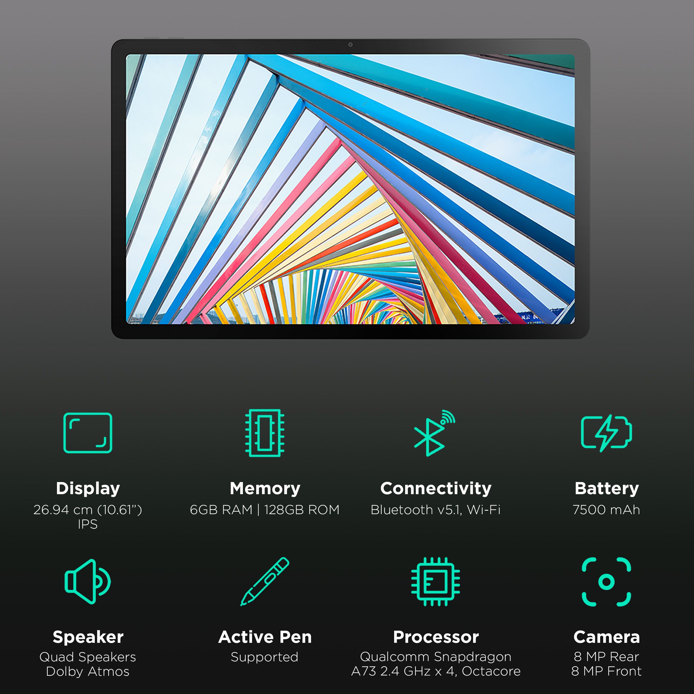 Lenovo Tab M10 Plus Gen 3 Wi-Fi+4G VoLTE Android Tablet (10.61 Inch, 6GB RAM, 128GB ROM, Storm Grey)_3