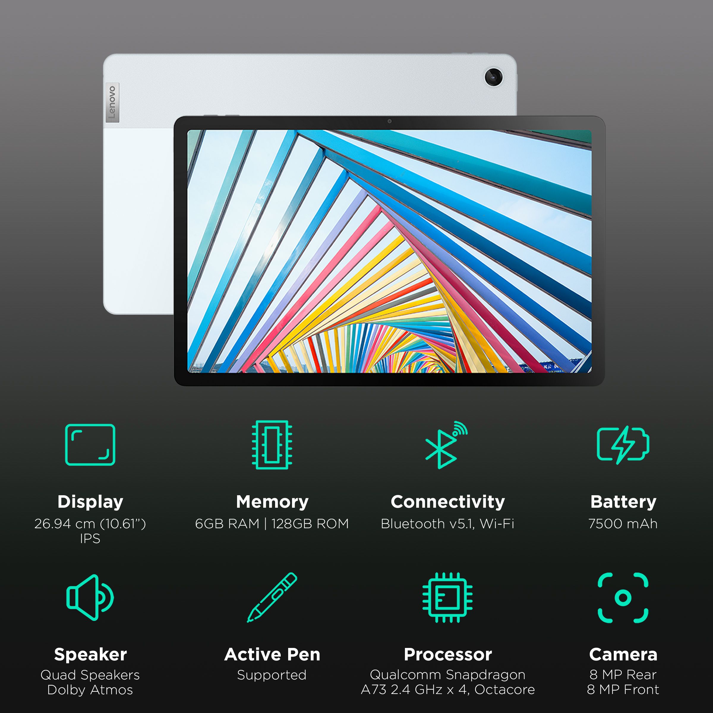 Lenovo Tab M10 Gen 3 Wi-Fi Android Tablet (10.61 Inch, 6GB RAM, 128GB ROM, Storm Grey) Lenovo Tab M10 Gen 3 Wi-Fi Android Tablet (10.61 Inch, 6GB RAM, 128GB ROM, Storm Grey)_3