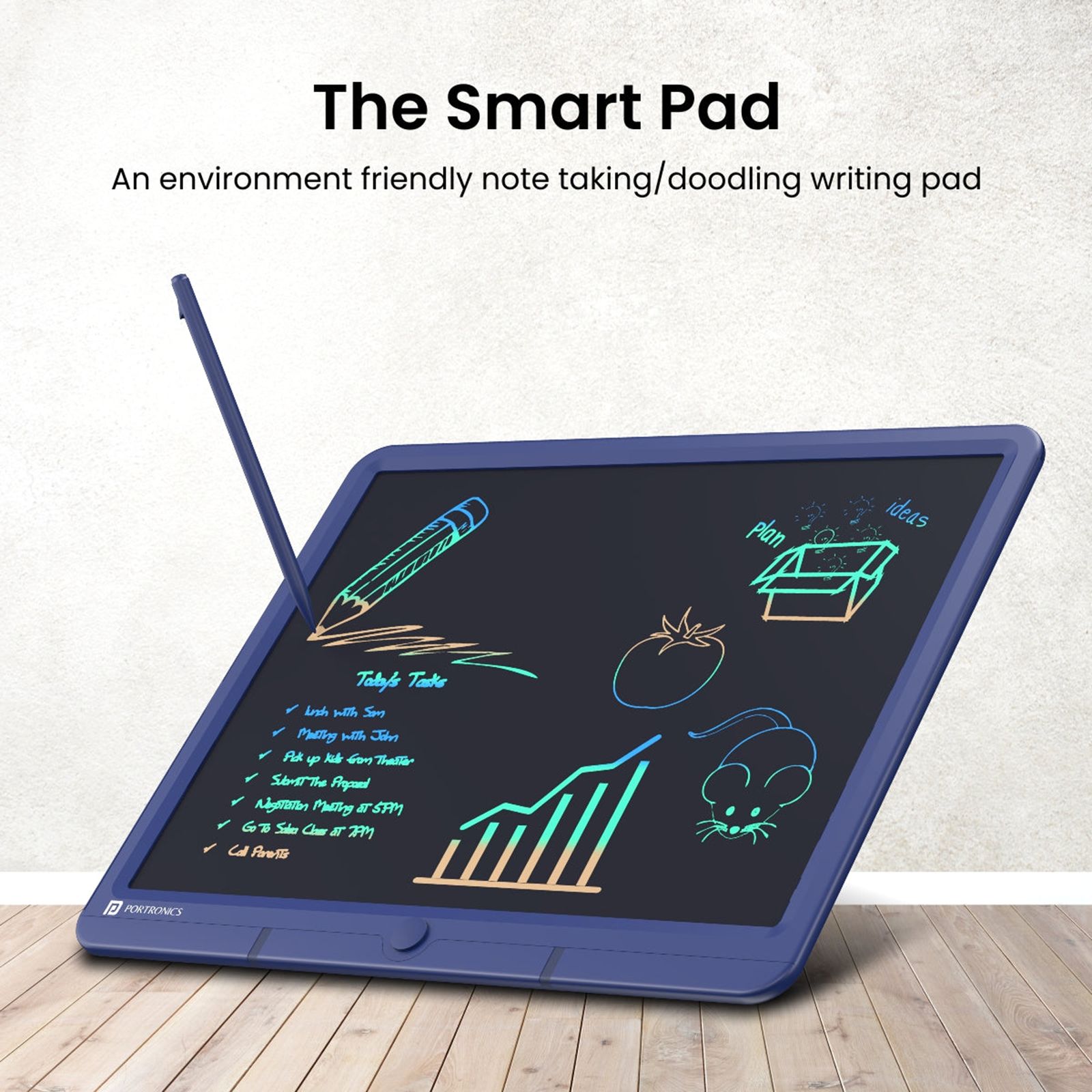PORTRONICS Ruffpad 15M Smart Pad with 3D Pen (15 Inches, Blue)_4