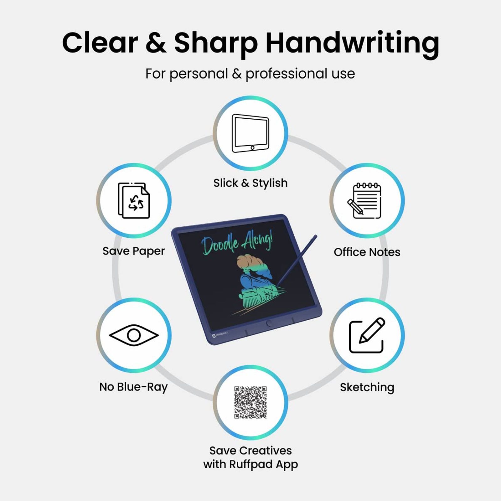 PORTRONICS Ruffpad 15M Smart Pad with 3D Pen (15 Inches, Blue)_9