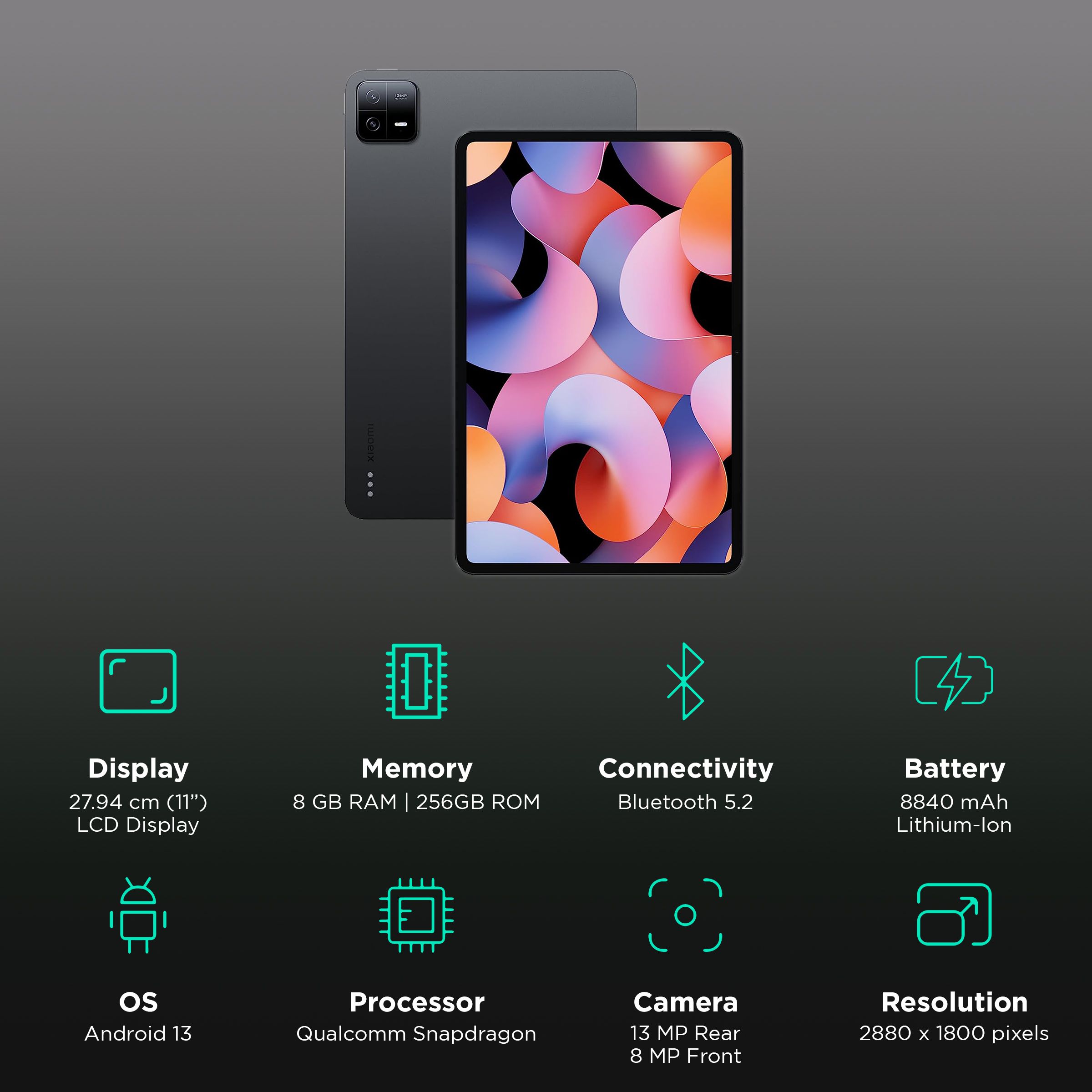 Xiaomi Pad 6 Wi-Fi Android Tablet (11 Inch, 8GB RAM, 256GB ROM, Graphite Grey) Xiaomi Pad 6 Wi-Fi Android Tablet (11 Inch, 8GB RAM, 256GB ROM, Graphite Grey)_3