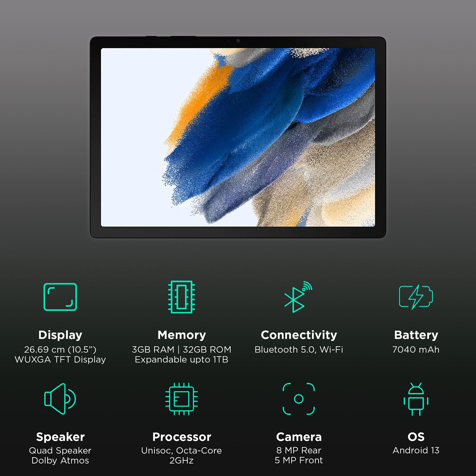 SAMSUNG Galaxy Tab A8 Wi-Fi Android Tablet (10.5 Inch, 3GB RAM, 32GB ROM, Grey) SAMSUNG Galaxy Tab A8 Wi-Fi Android Tablet (10.5 Inch, 3GB RAM, 32GB ROM, Grey)_3
