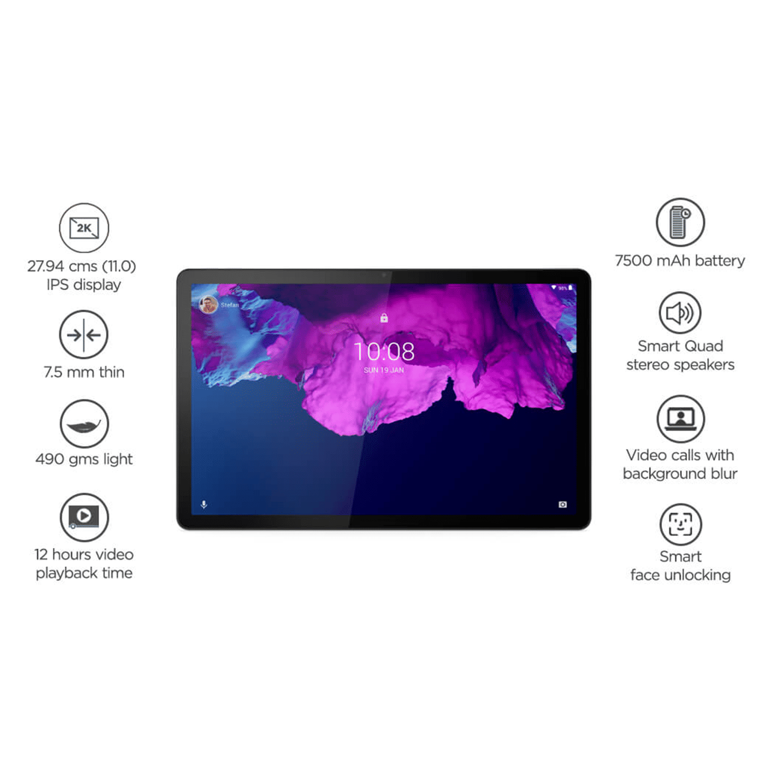 Lenovo Tab P11 Wi-Fi+4G Android Tablet (11.5 Inch, 6GB RAM, 128GB ROM, Grey)_14