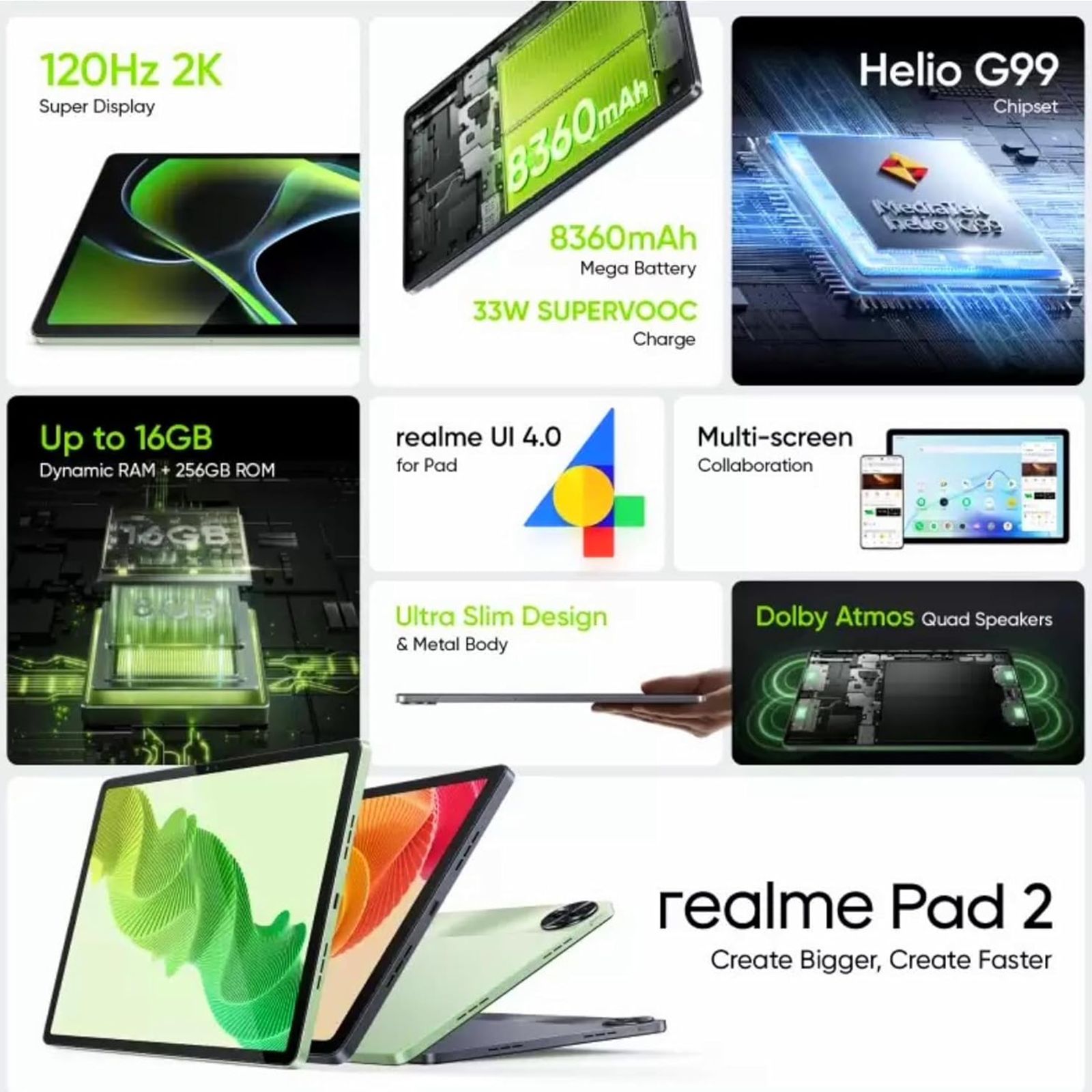realme Pad 2 Wi-Fi+4G Android Tablet (11.5 Inch, 6GB RAM, 128GB ROM, Imagination Grey)_10