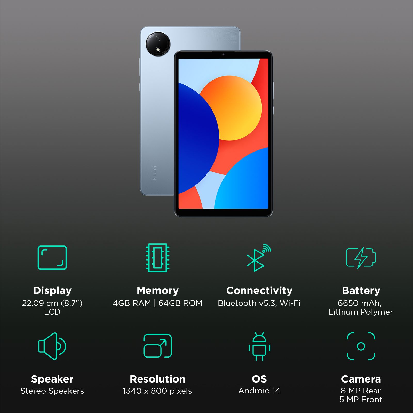 Redmi Pad SE Wi-Fi+4G Android Tablet (8.7 Inch, 4GB RAM, 64GB ROM, Ocean Blue)_3