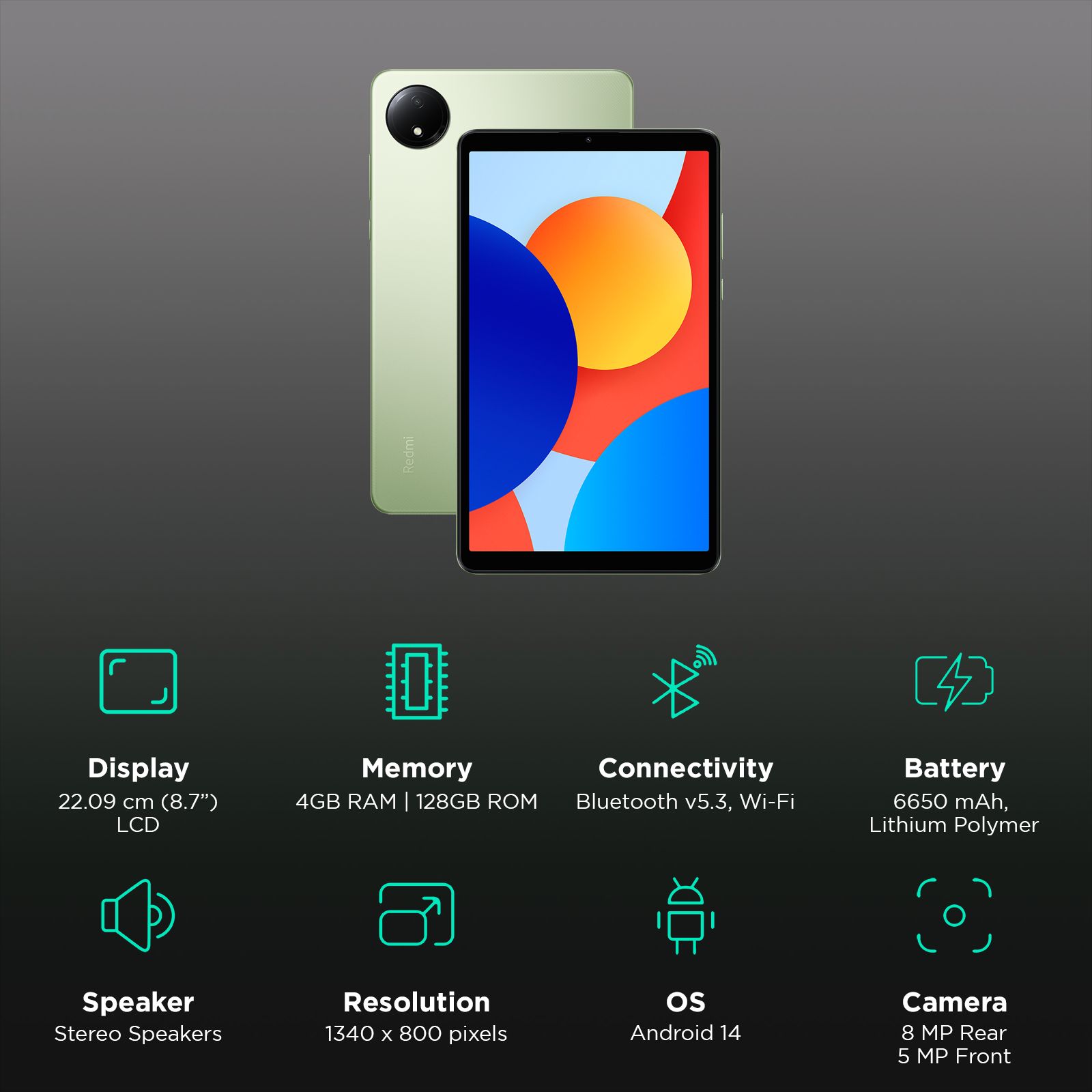 Redmi Pad SE Wi-Fi+4G Android Tablet (8.7 Inch, 4GB RAM, 128GB ROM, Forest Green) Redmi Pad SE Wi-Fi+4G Android Tablet (8.7 Inch, 4GB RAM, 128GB ROM, Forest Green)_3