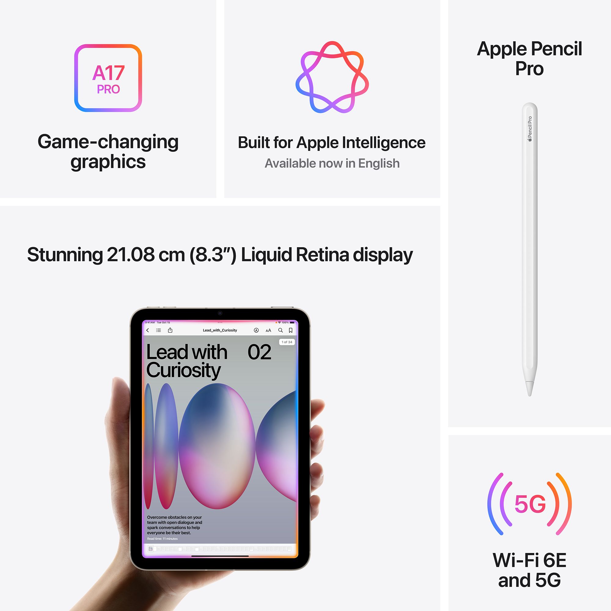 Apple iPad Mini Wi-Fi (8.3 Inch, 256GB, Starlight, 2024 model)_7