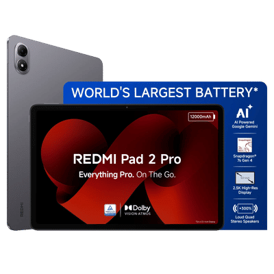 Redmi Pad 2 Pro Wi-Fi Android Tablet (12.1 Inch, 8GB RAM, 128GB ROM, Graphite Grey)