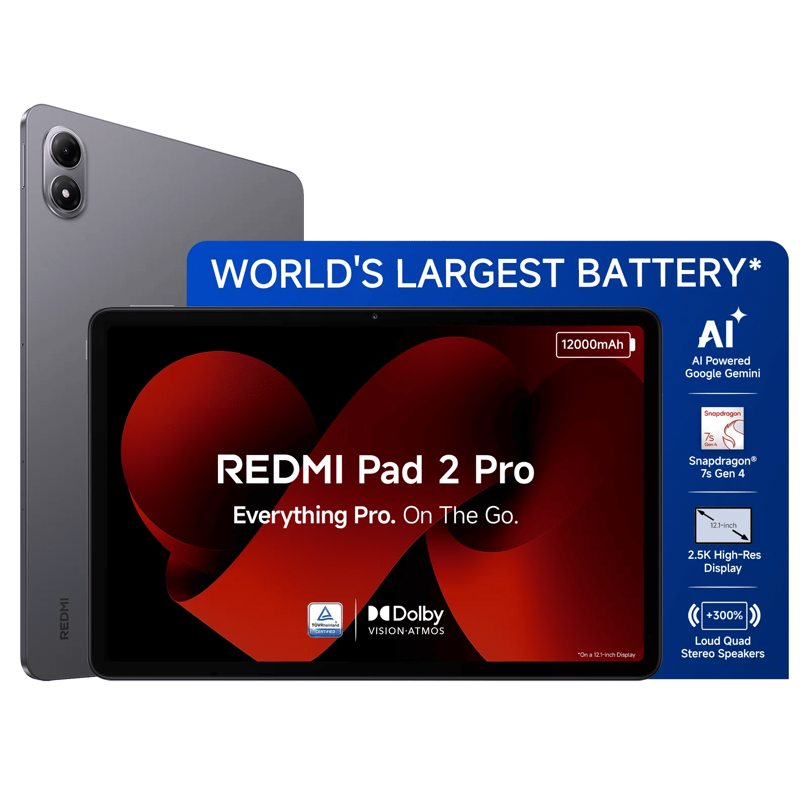 Redmi Pad 2 Pro Wi-Fi Android Tablet (12.1 Inch, 8GB RAM, 128GB ROM, Graphite Grey) Redmi Pad 2 Pro Wi-Fi Android Tablet (12.1 Inch, 8GB RAM, 128GB ROM, Graphite Grey)_1