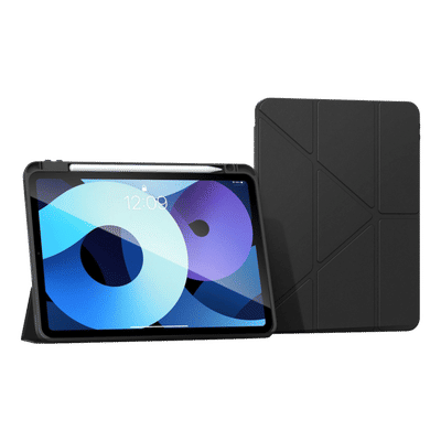 HYPHEN Origami Polyurethane Back Cover for Apple iPad A16 11 Inch (11th Gen) (Lightweight Build, Black)
