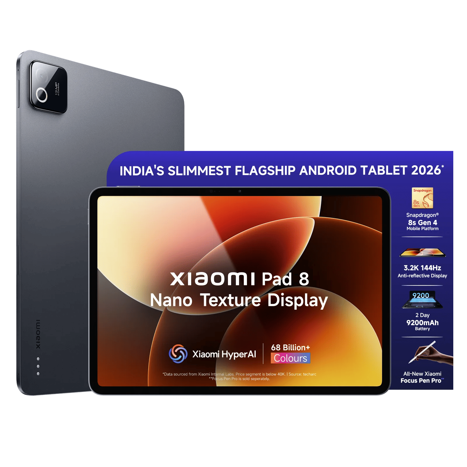 Xiaomi Pad 8 Wi-Fi Android Tablet with Xiaomi Focus Pen Pro (11.2 Inch, 12GB RAM, 256GB ROM, Nano Textured Display, Graphite Grey) Xiaomi Pad 8 Wi-Fi Android Tablet with Xiaomi Focus Pen Pro (11.2 Inch, 12GB RAM, 256GB ROM, Nano Textured Display, Graphite Grey)_1