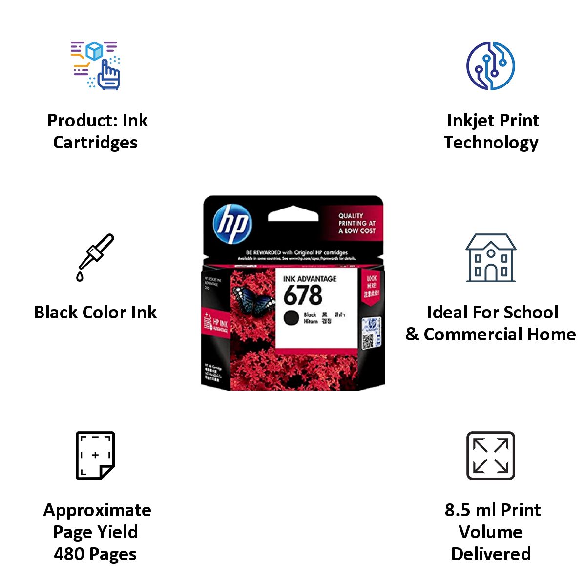 HP 678 Original Ink Advantage Cartridge (CZ107AA, Black) HP 678 Original Ink Advantage Cartridge (CZ107AA, Black)_2