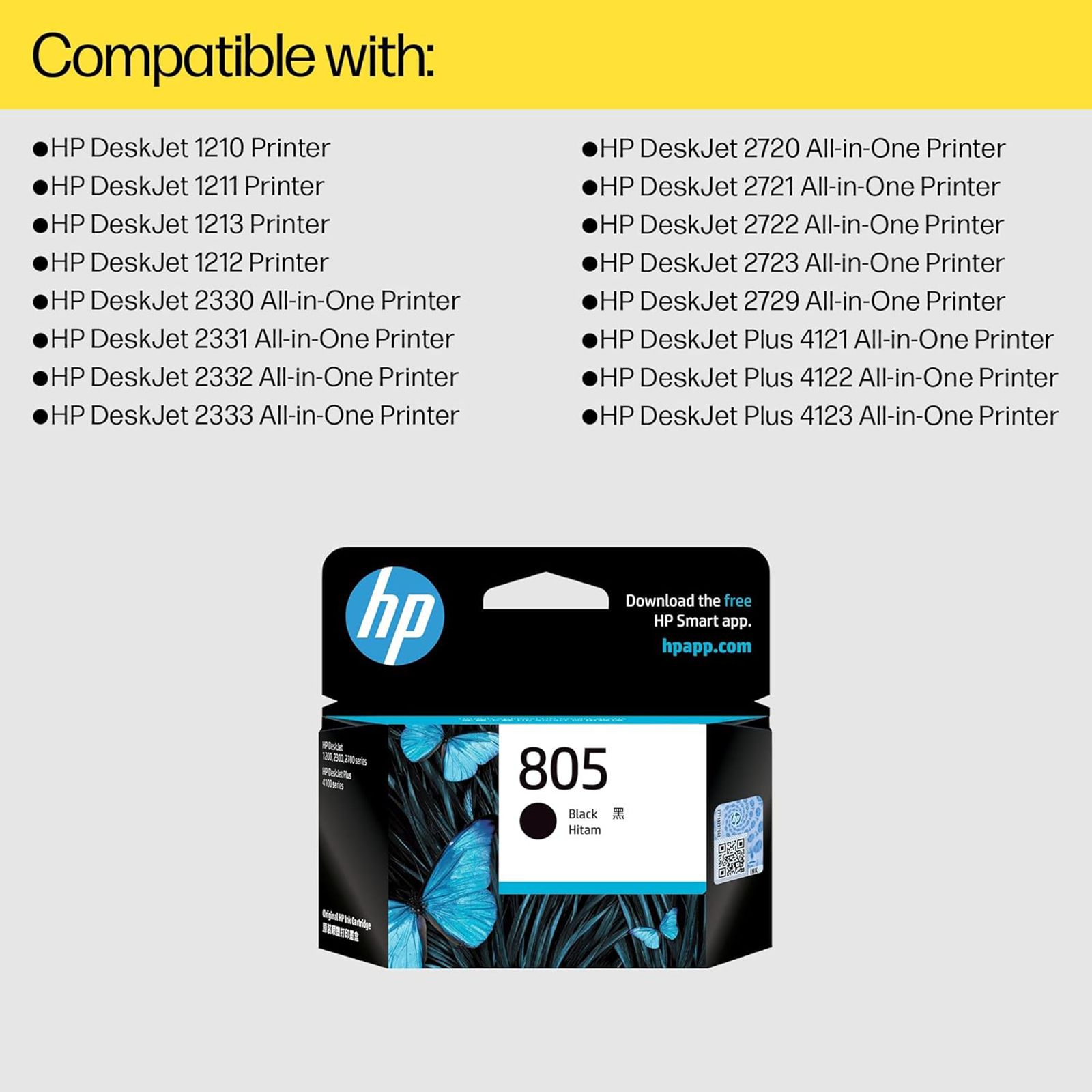 HP 805 Original Pack of 1 Ink Cartridge (3YM73AA, Black) HP 805 Original Pack of 1 Ink Cartridge (3YM73AA, Black)_4