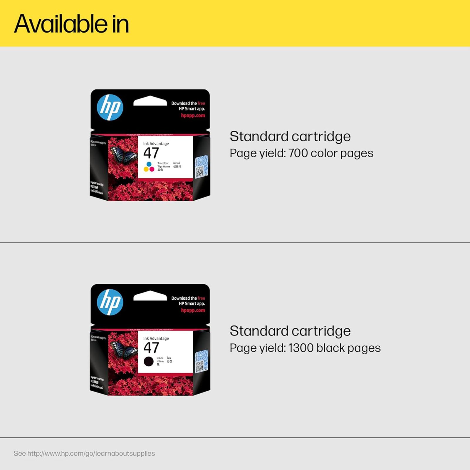 HP 47 Tri-color Original Ink Cartridge (6ZD61AA, Blue, Yellow & Pink)_5