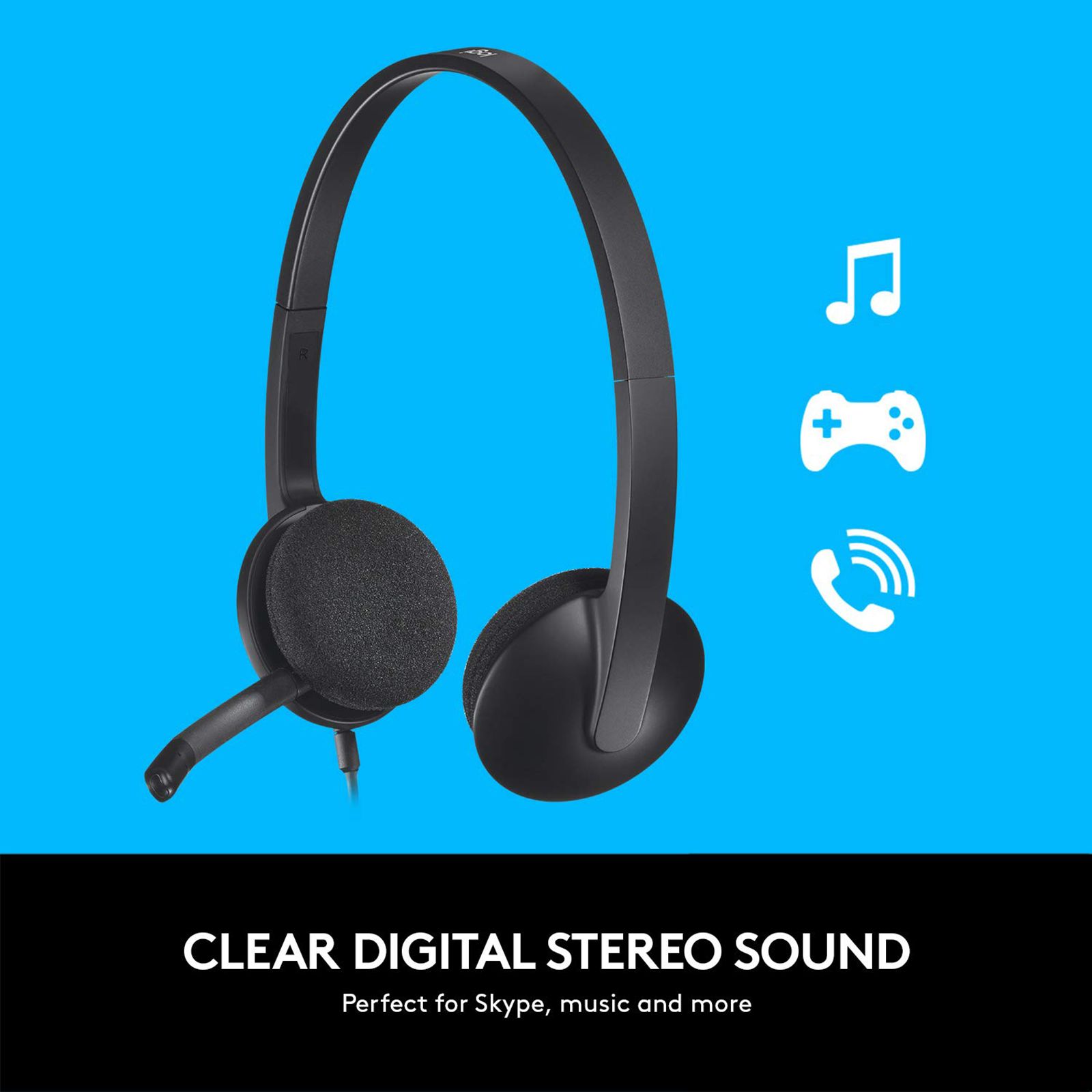 logitech H340 981-000477 Wired Headphone with Mic (On Ear, Black)_9
