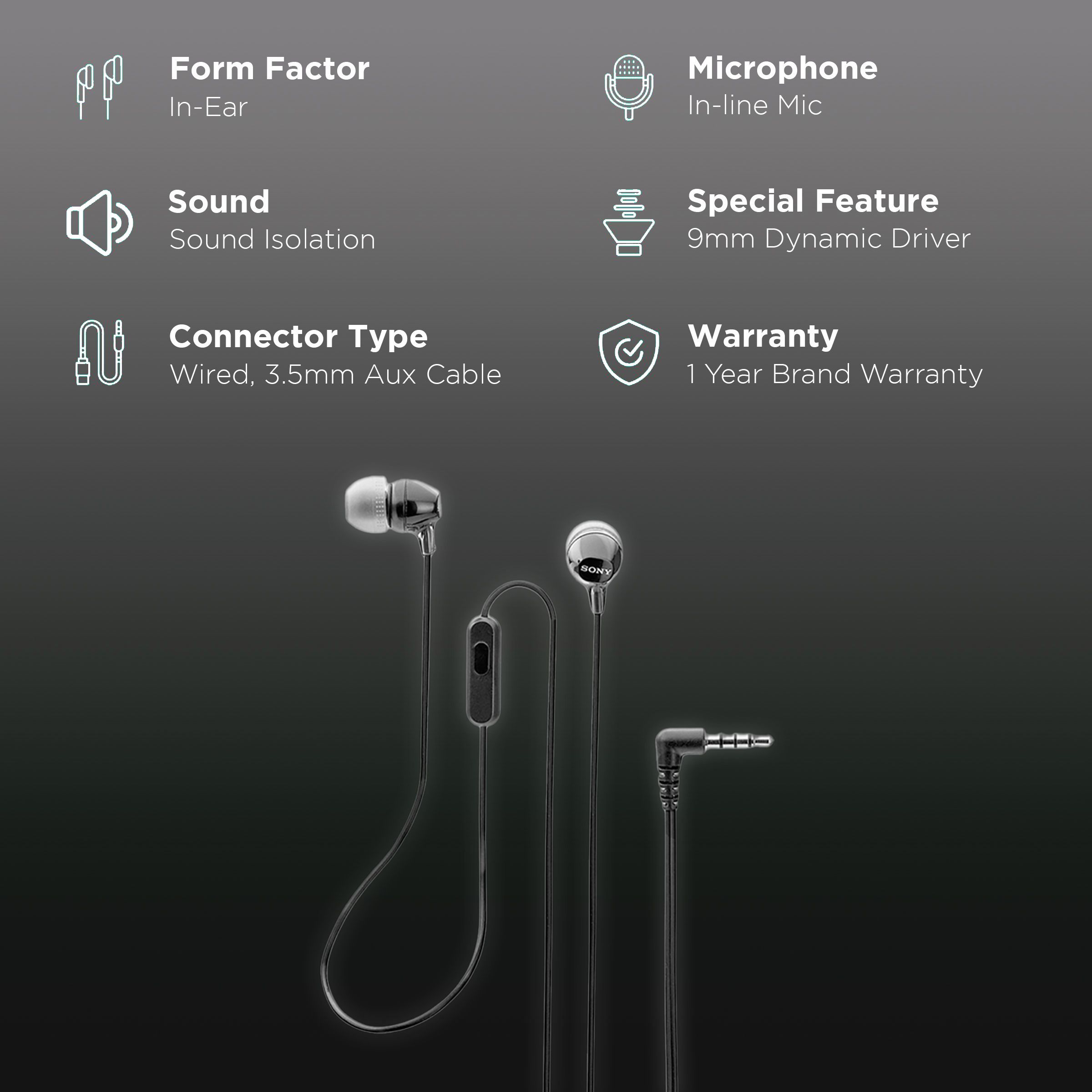 SONY MDR-EX14AP Wired Earphone with Mic (In Ear, Black) SONY MDR-EX14AP Wired Earphone with Mic (In Ear, Black)_2