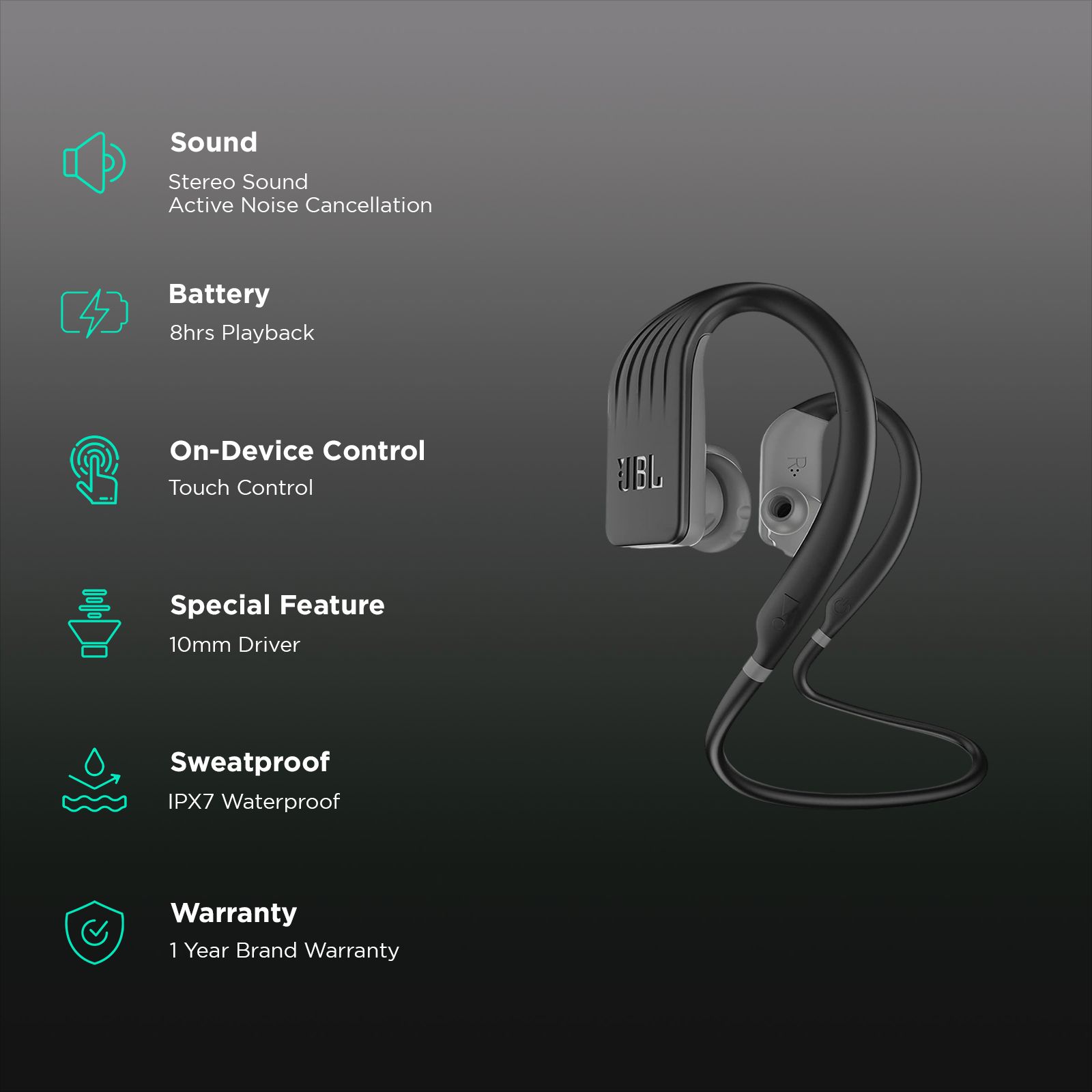 JBL Endurance Jump JBLENDURJUMPBLK Neckband with Active Noise Cancellation (IPX7 Waterproof, Hands Free Call, Black) JBL Endurance Jump JBLENDURJUMPBLK Neckband with Active Noise Cancellation (IPX7 Waterproof, Hands Free Call, Black)_2