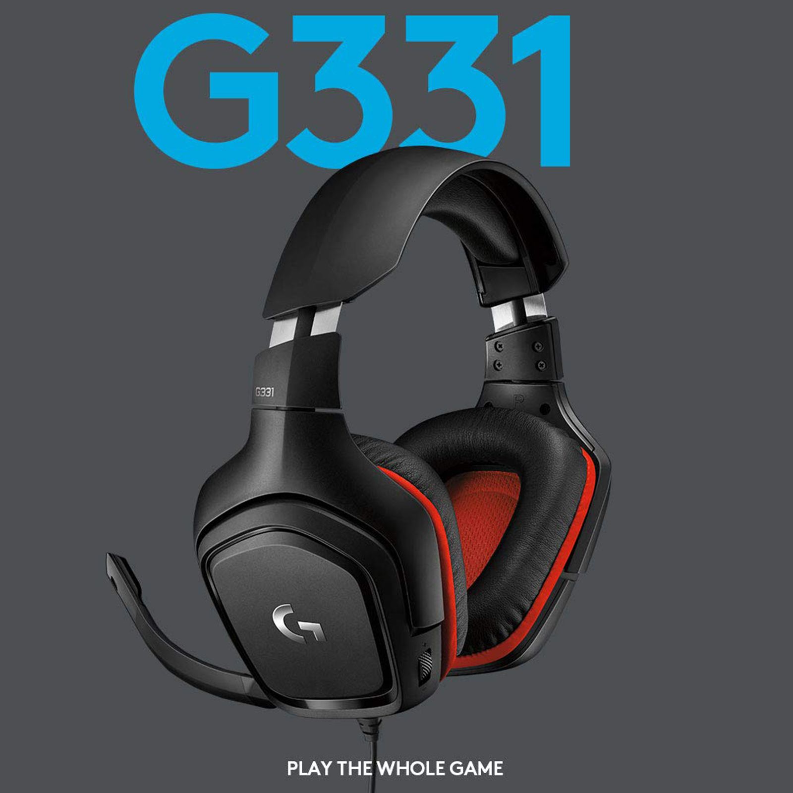 logitech G331 Wired Gaming Headset with Noise Cancellation (50mm Drivers, Over Ear, Black & Red)_8