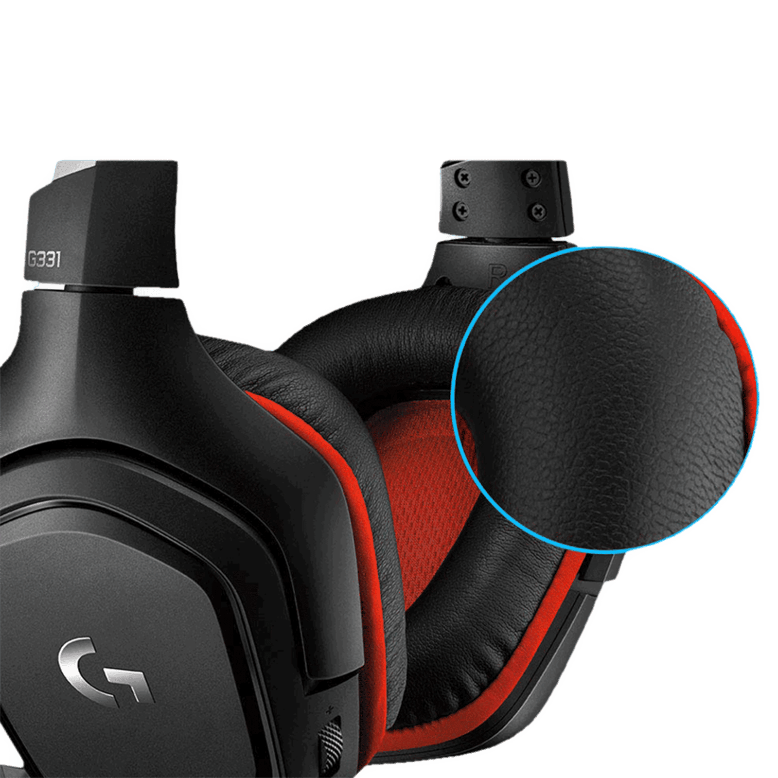 logitech G331 Wired Gaming Headset with Noise Cancellation (50mm Drivers, Over Ear, Black & Red)_9