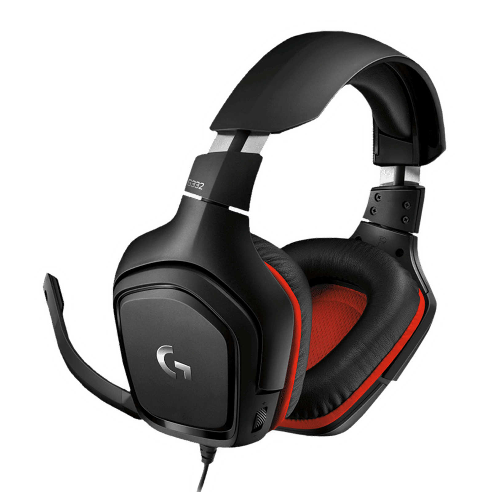 logitech G331 Wired Gaming Headset with Noise Cancellation (50mm Drivers, Over Ear, Black & Red)_3